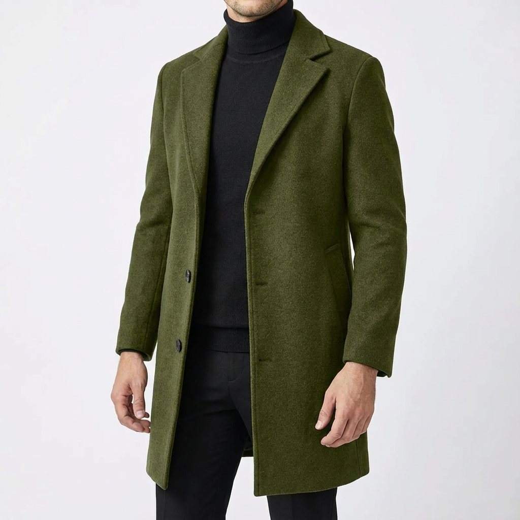 Men's Slim Fit Wool Overcoat