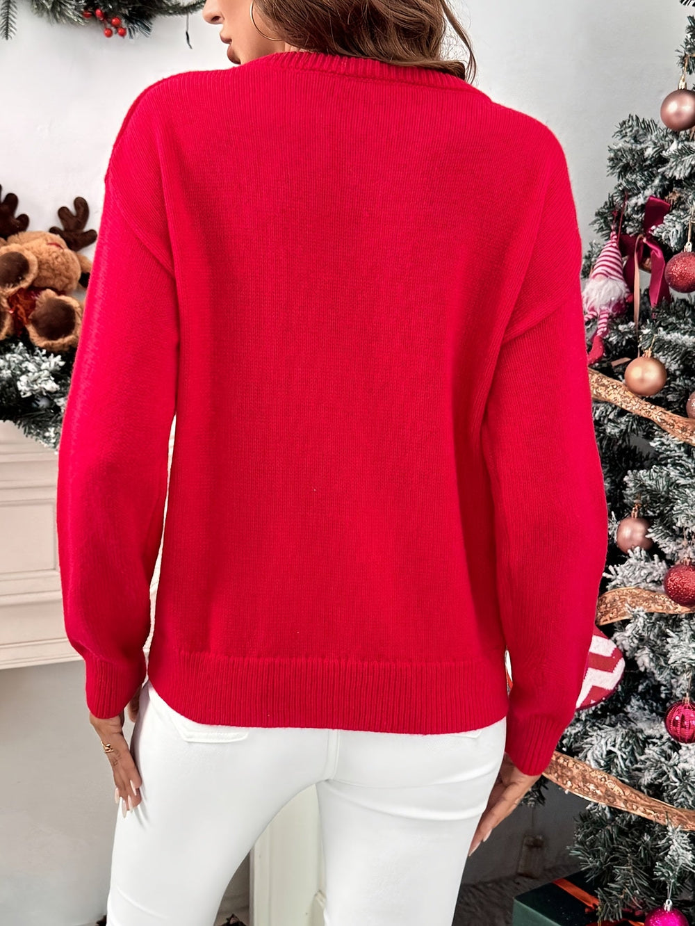 Women's Comfortable Sequin Knit Oversized Christmas Sweater