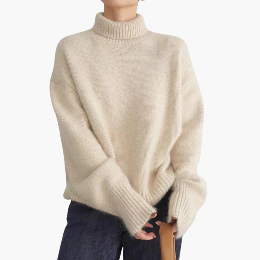 Women's Cozy Ribbed Knit Oversized Turtleneck Sweater