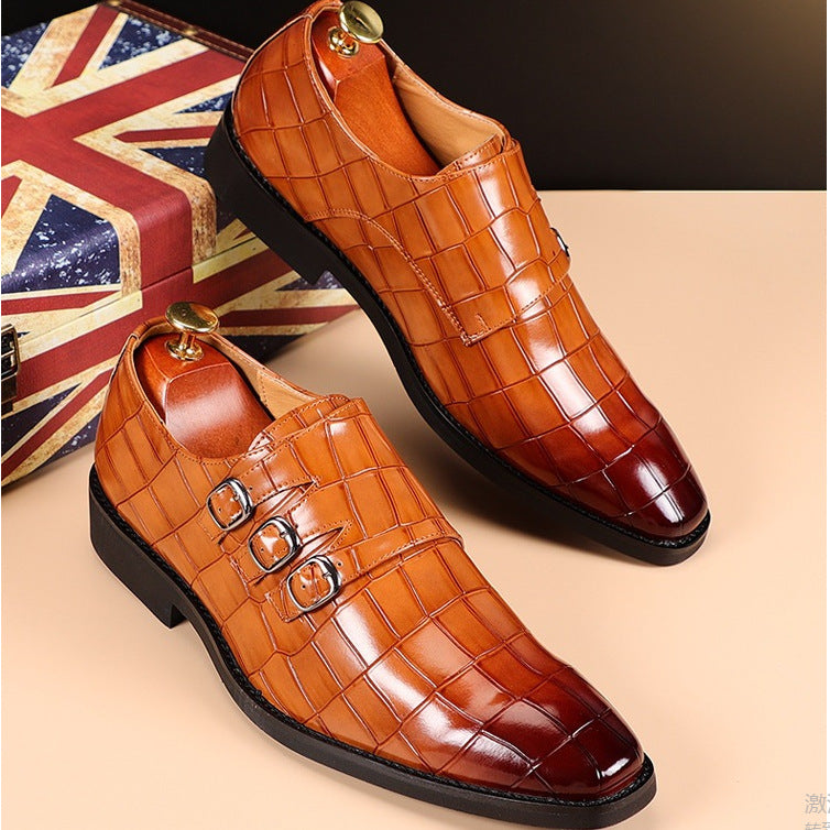 Men's Classic Leather Double Monk Strap Dress Shoes