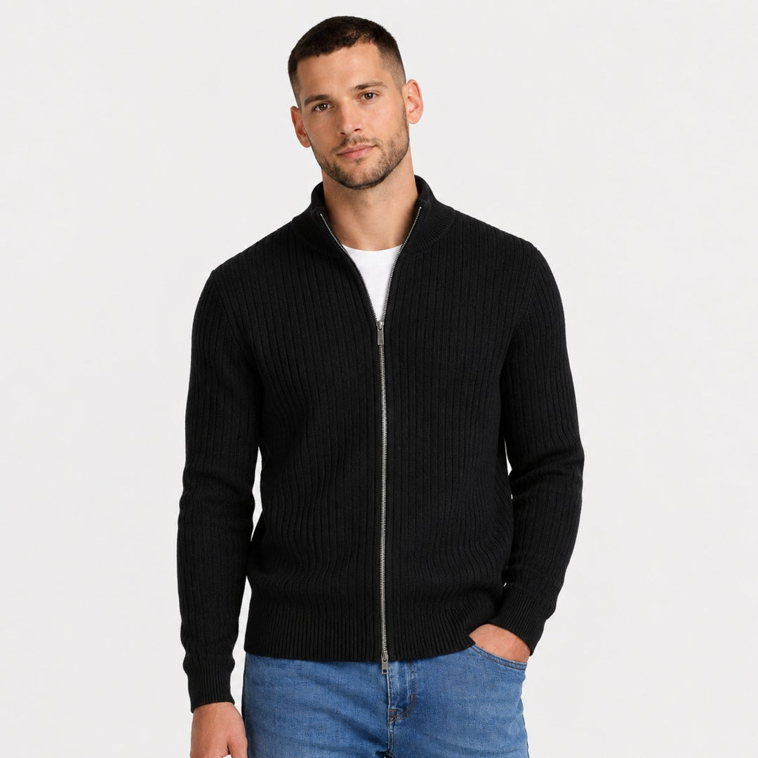 Men's Classic Ribbed Knit Regular Fit Cardigan