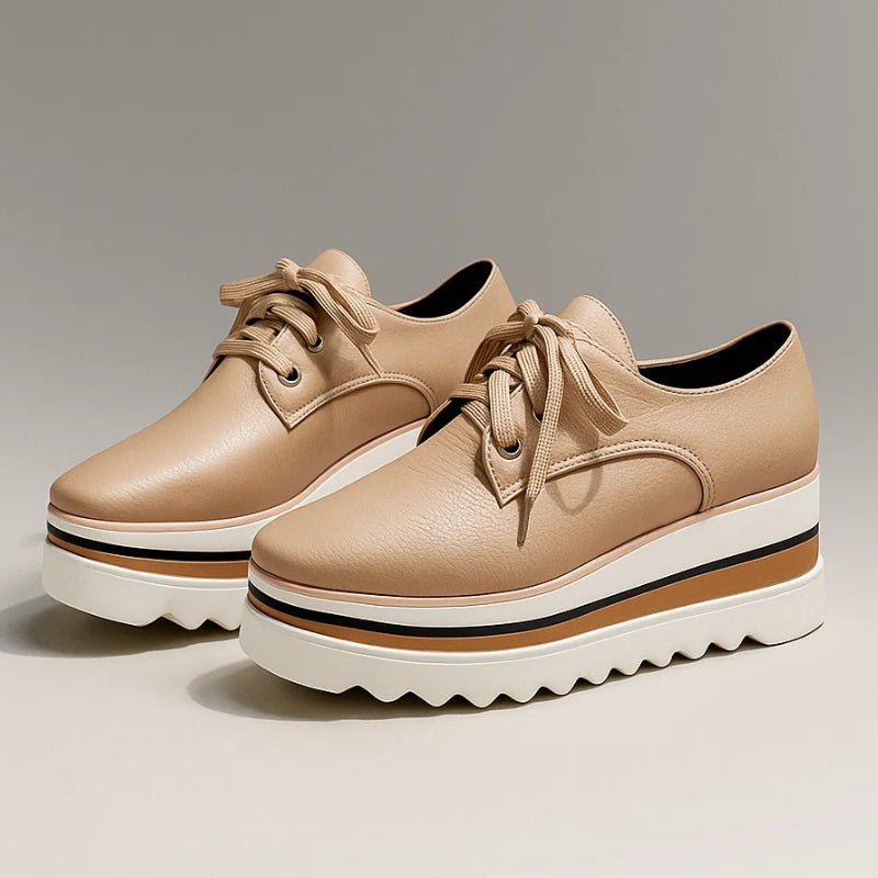 Women's Chic Lace-Up Platform Sneakers with Low Top Design
