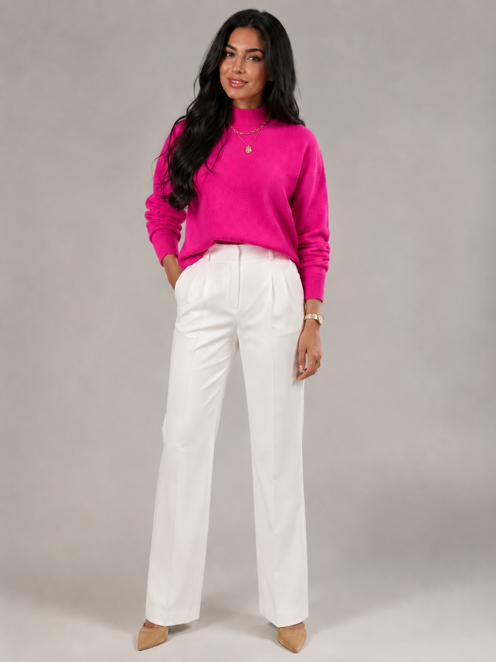 Women's Classic Soft Knit Mock Neck Sweater