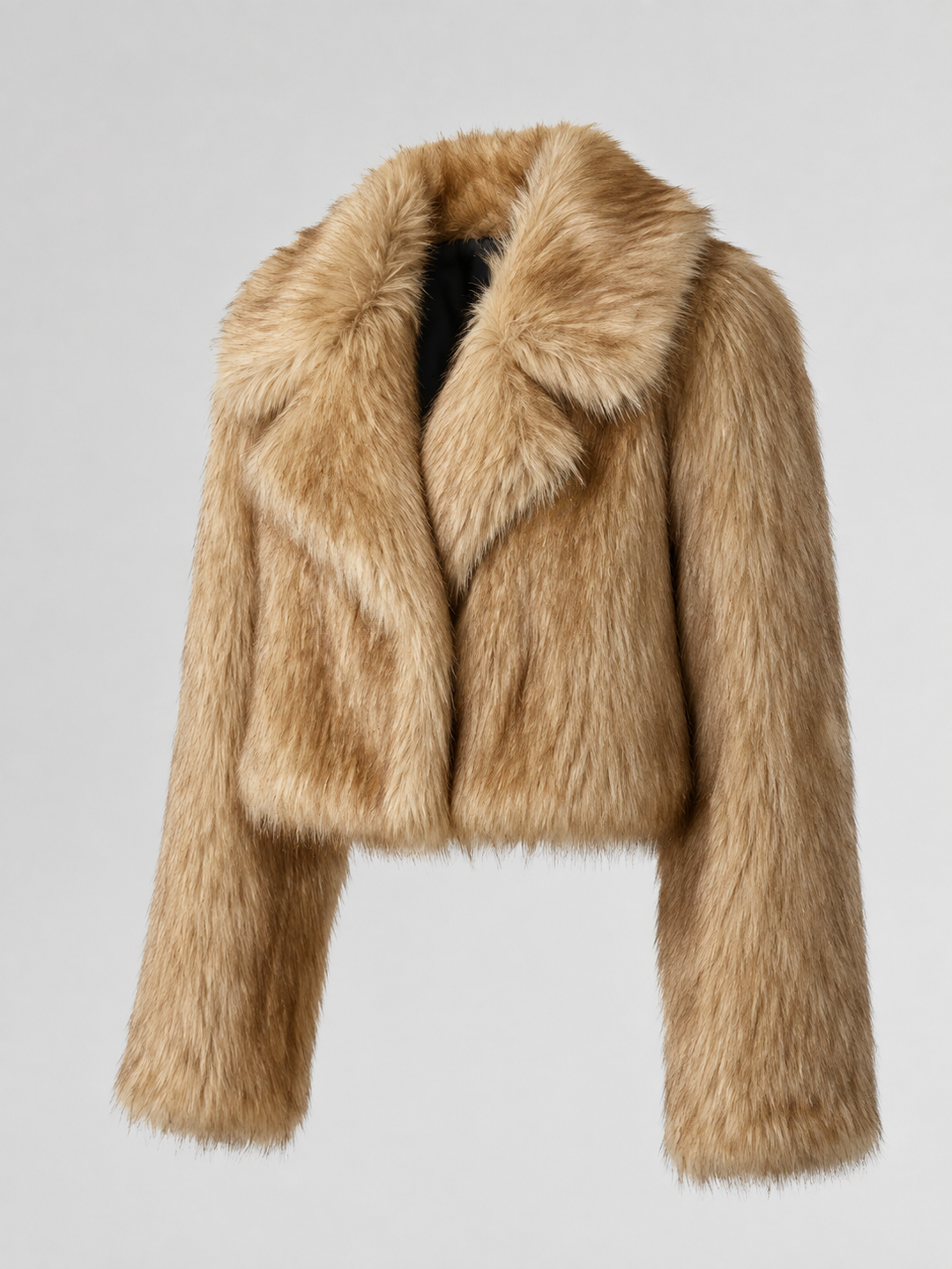 Women's Casual Faux Fur Collared Jacket