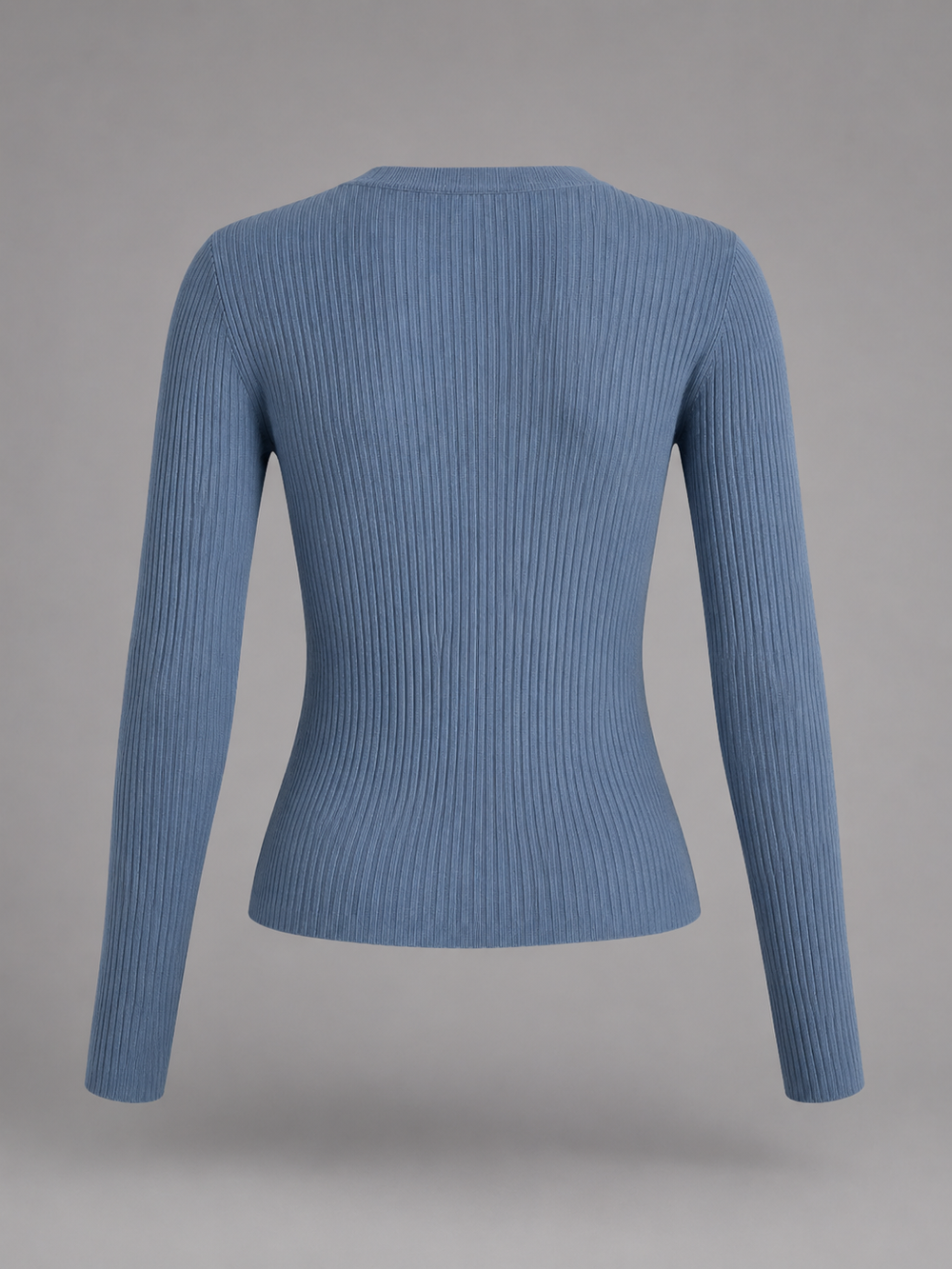 Women's Casual Ribbed Cotton Long-Sleeve Henley Top