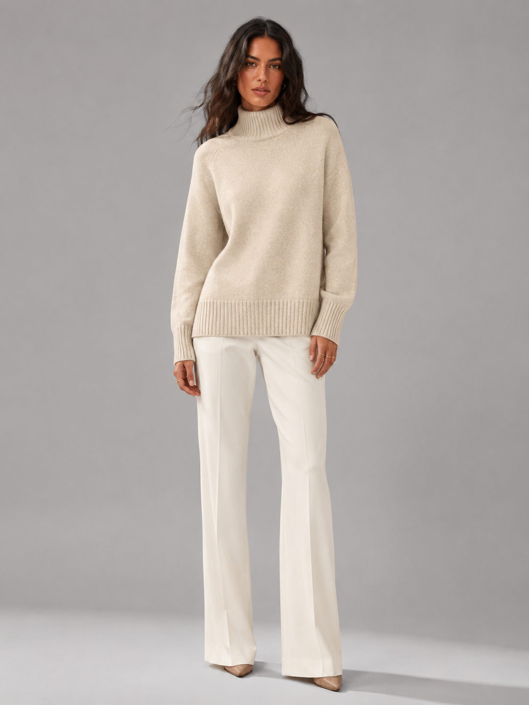 Women's Oversized Knit Turtleneck Sweater