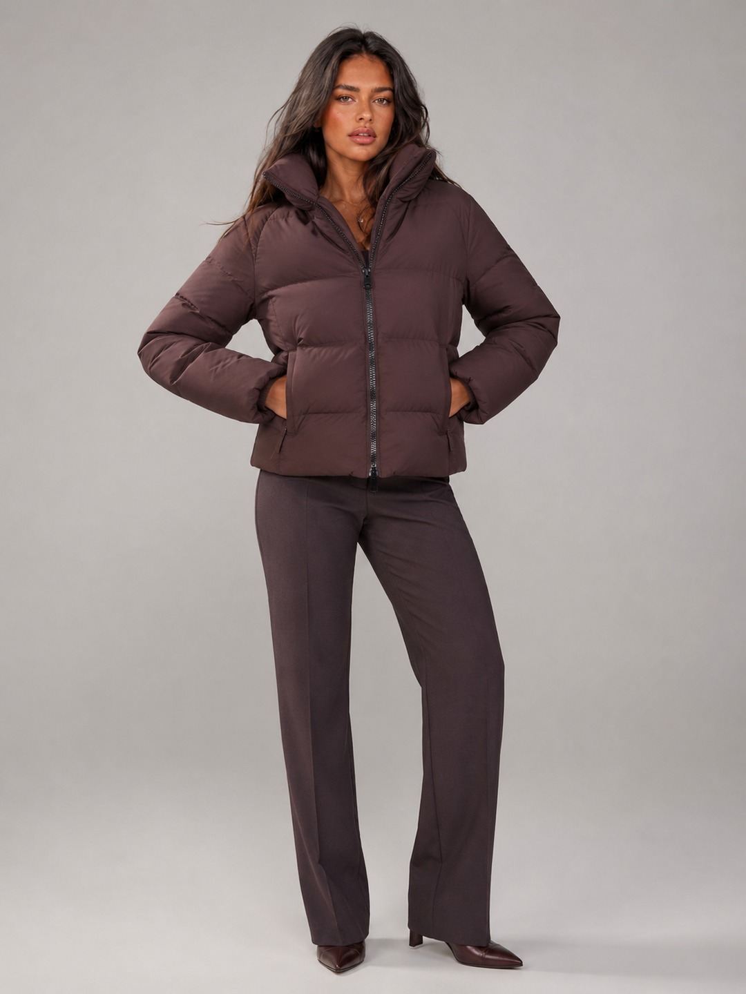 Women's Casual Zip Front Belted Jacket