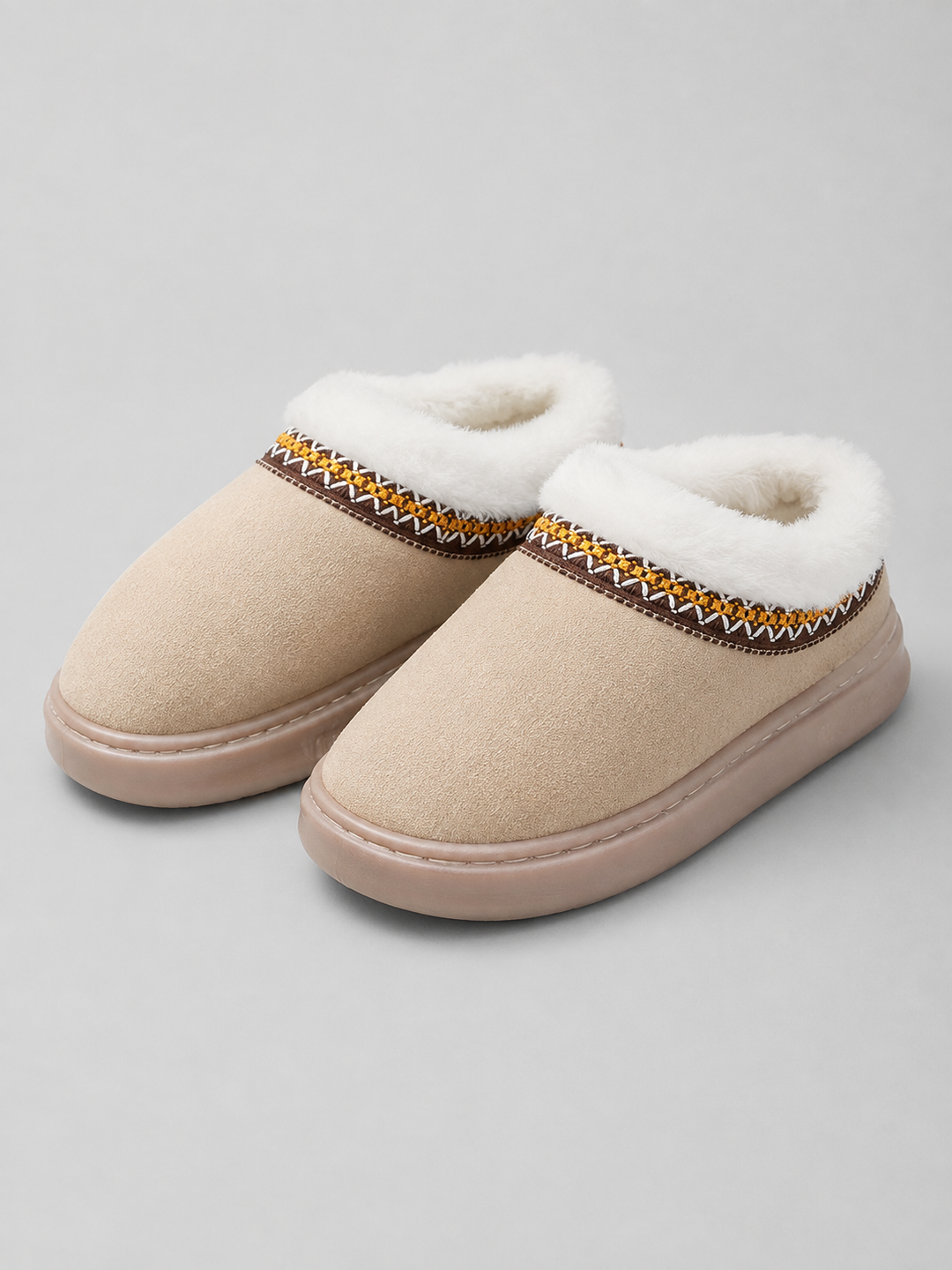 Women's Cozy Faux Suede Plush Lined Slipper Mules