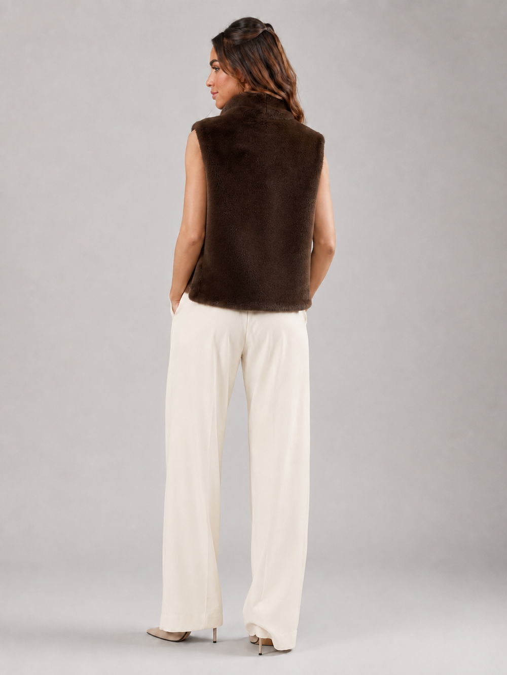 Women's Casual Reversible Faux Fur Vest