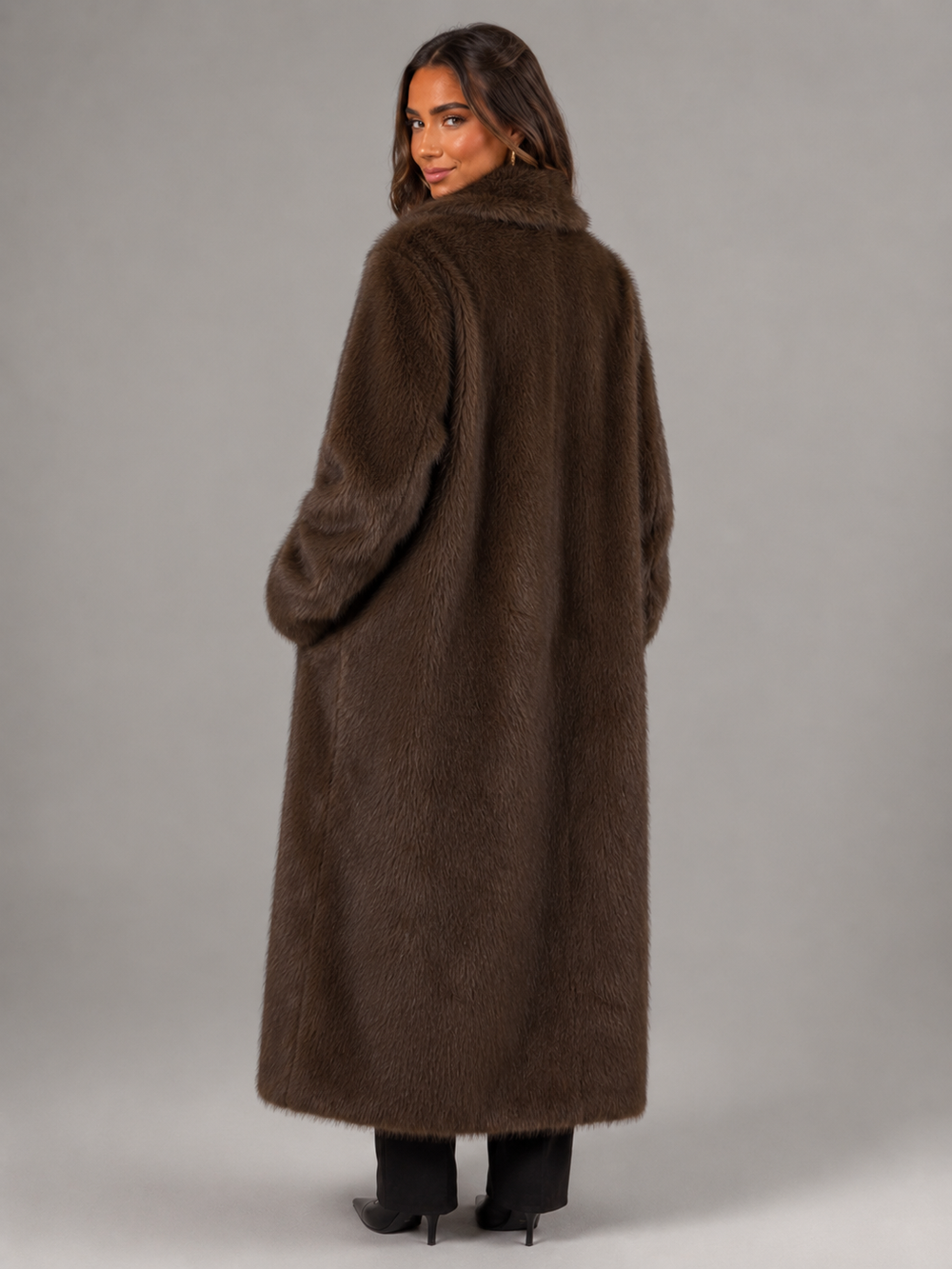 Women's Elegant Faux Fur Long Coat
