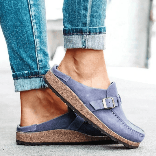 Women's Casual Suede Clogs with Cork Sole