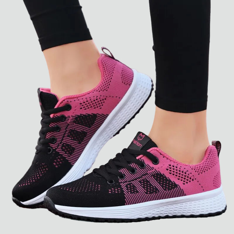 Women's Comfortable Breathable Knit Lace-Up Orthopedic Sneakers