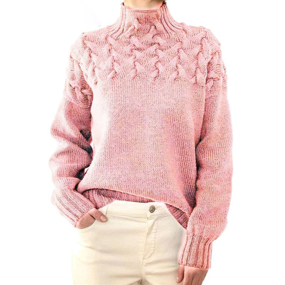 Women's Classic Cable Knit Turtleneck Sweater