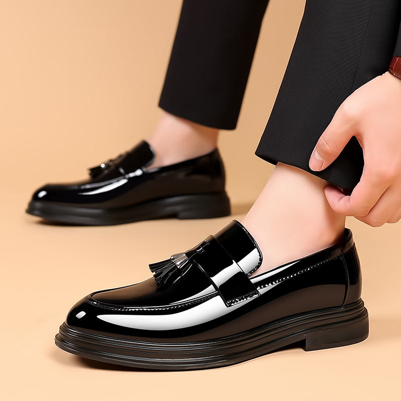 Men's Classic Patent Leather Tassel Penny Loafers
