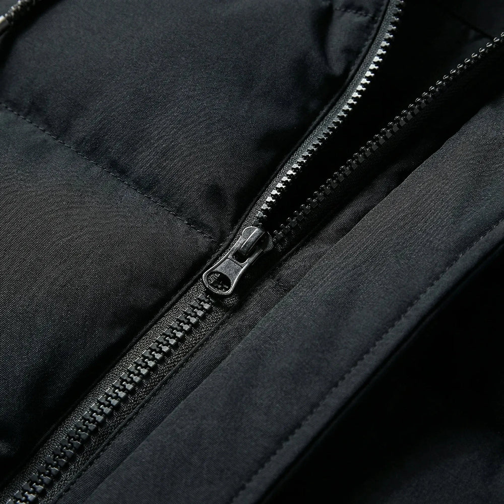 Men's Cozy Quilted Mid-Length Puffer Jacket with Hooded Collar