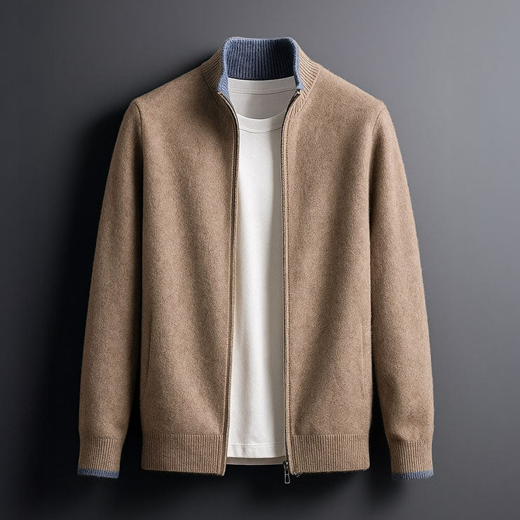 Men's Casual Merino Wool Relaxed Fit Cardigan