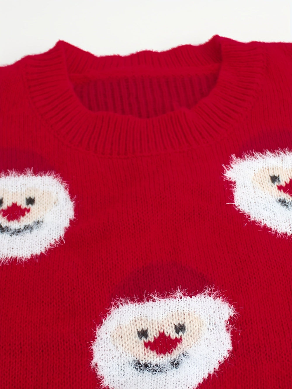 Women's Comfortable Knit Oversized Crew Neck Christmas Sweater