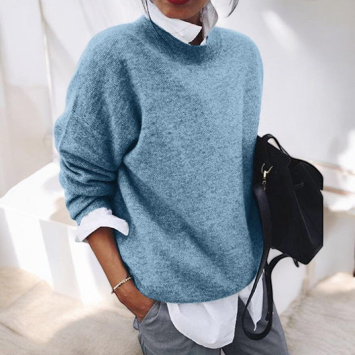 Women's Casual Knit High Neck Oversized Sweater