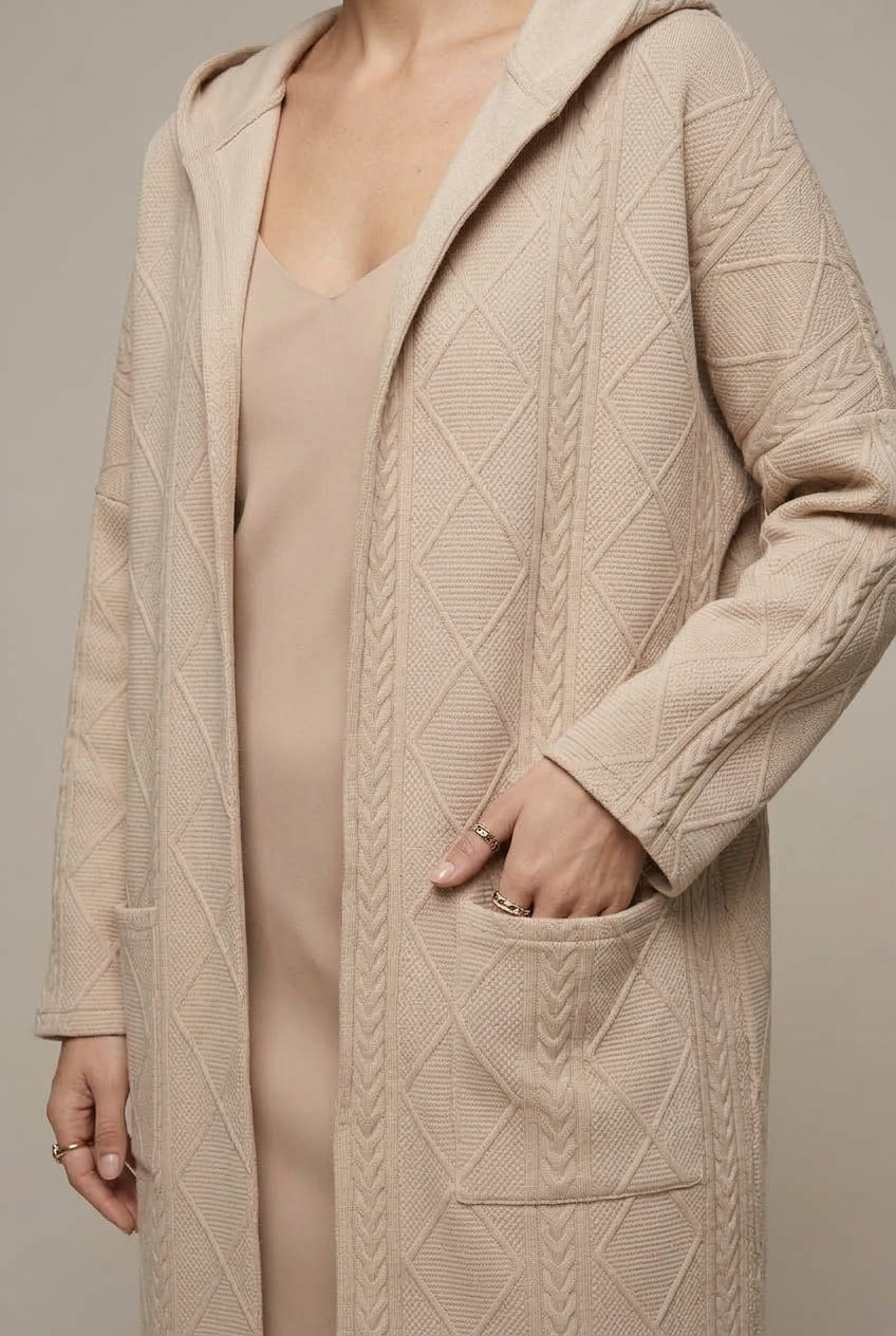 Women's Casual Hooded Oversized Knit Cardigan