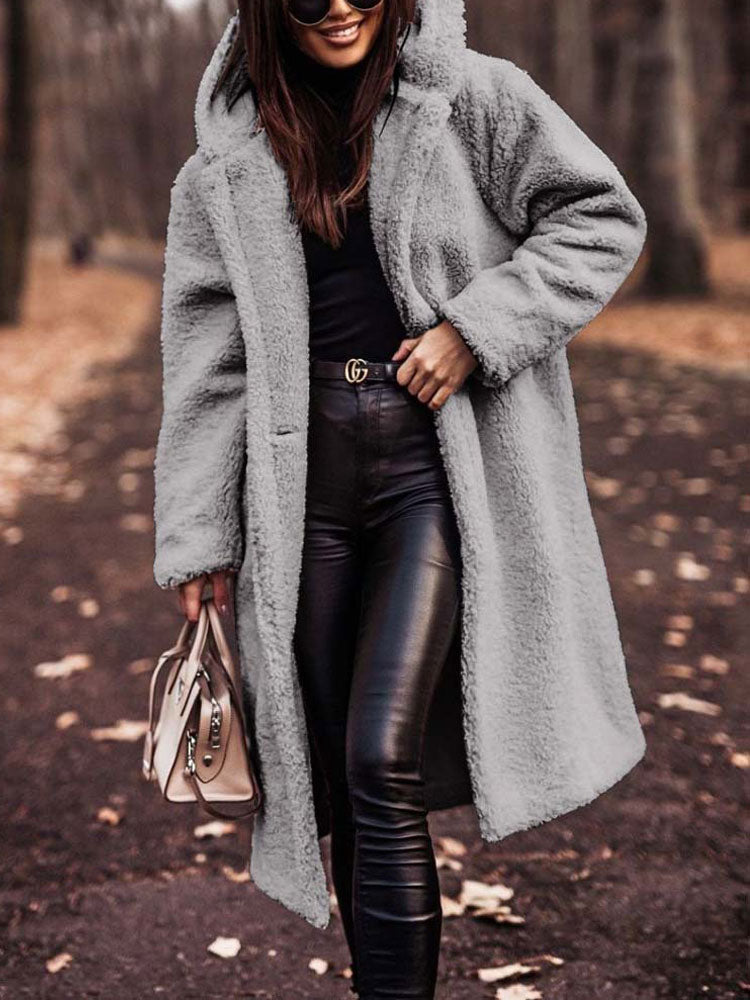 Women's Oversized Teddy Wool Blend Overcoat
