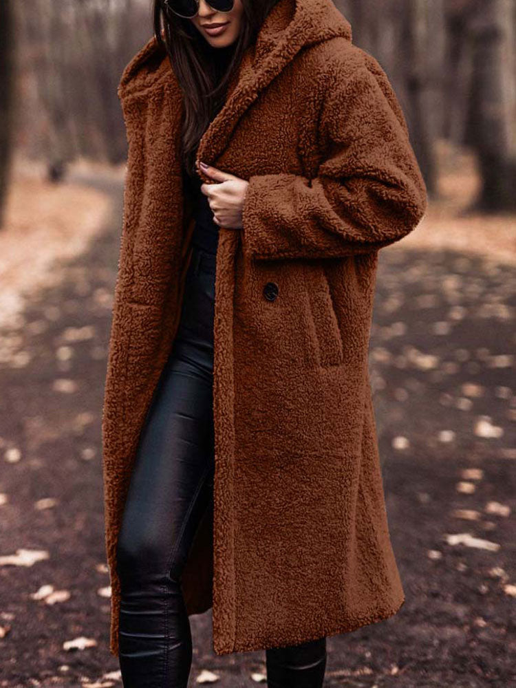 Women's Oversized Teddy Wool Blend Overcoat