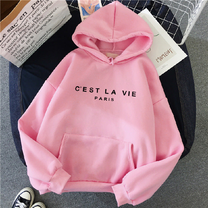 Women's Comfortable Oversized Cotton Hoodie with Drawstring Hood