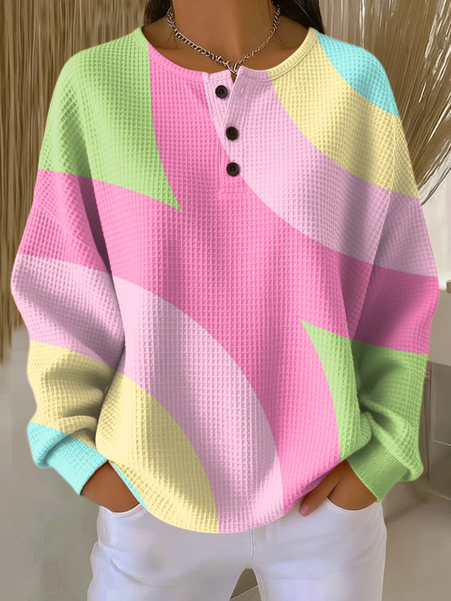 Women's Oversized Colour-Block Knit Sweater