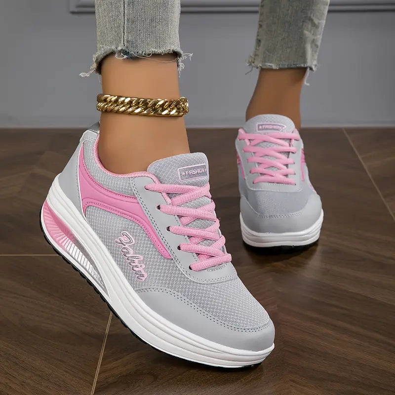 Women's Comfortable Breathable Mesh Lace-Up Orthopedic Sneakers