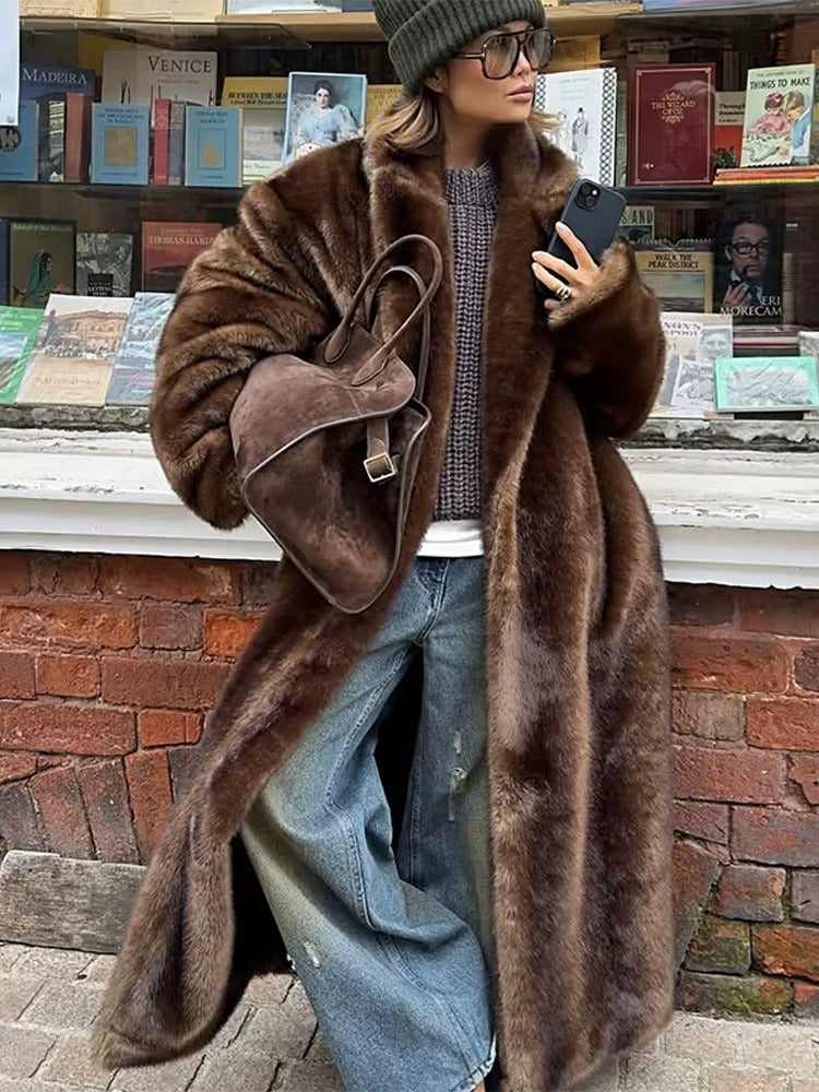 Women's Oversized Faux Fur Overcoat