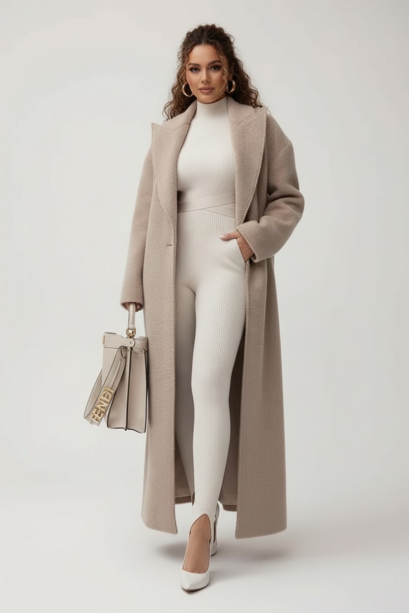 Women's Oversized Wool-Blend Shawl Collar Overcoat