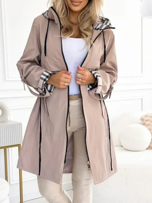 Women's Casual Waterproof Checked Parka