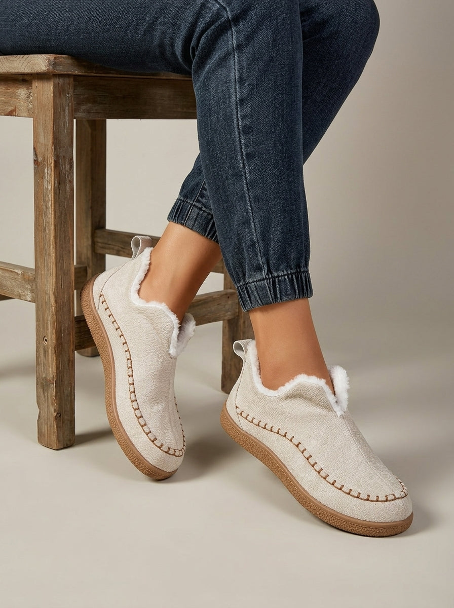 Women's Stylish Suede Fur-Lined Ankle Boots