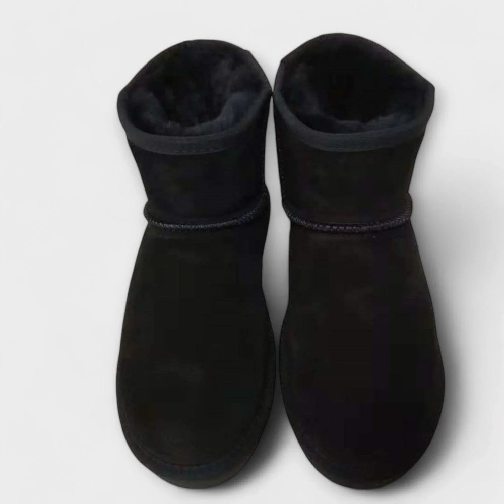 Women's Cozy Suede Fleece-Lined Round Toe Ankle Booties