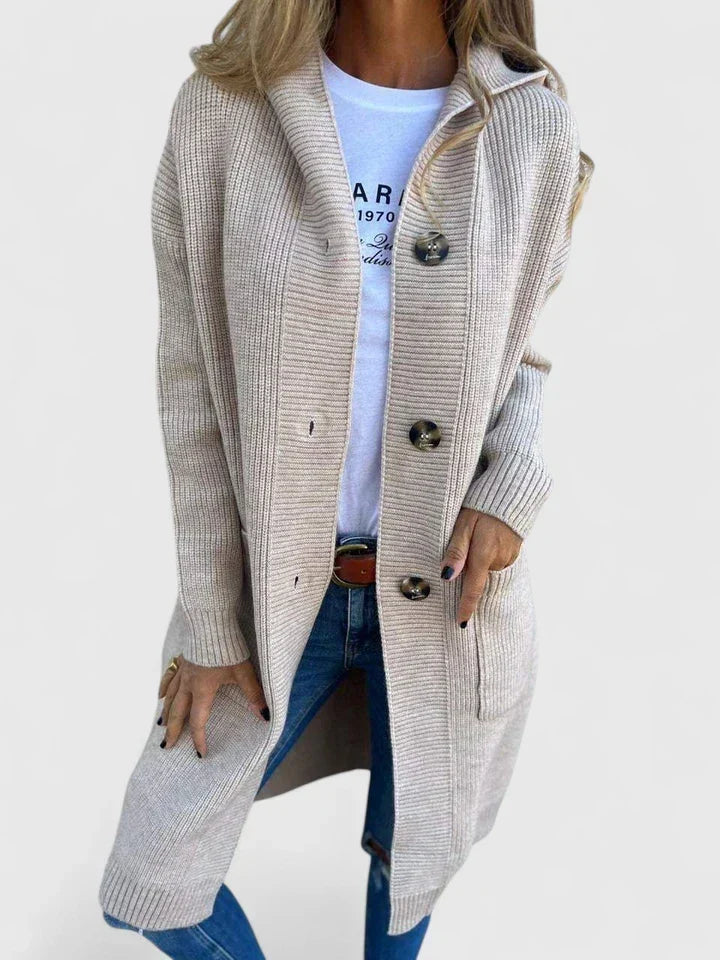 Women's Casual Ribbed Knit Longline Cardigan