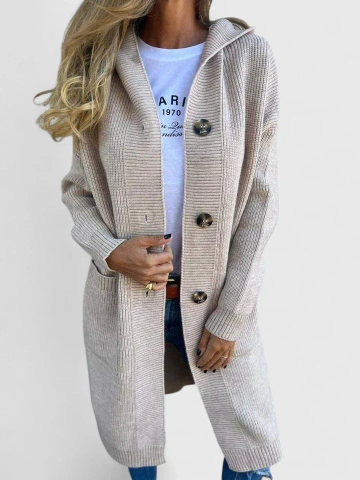 Women's Casual Ribbed Knit Longline Cardigan